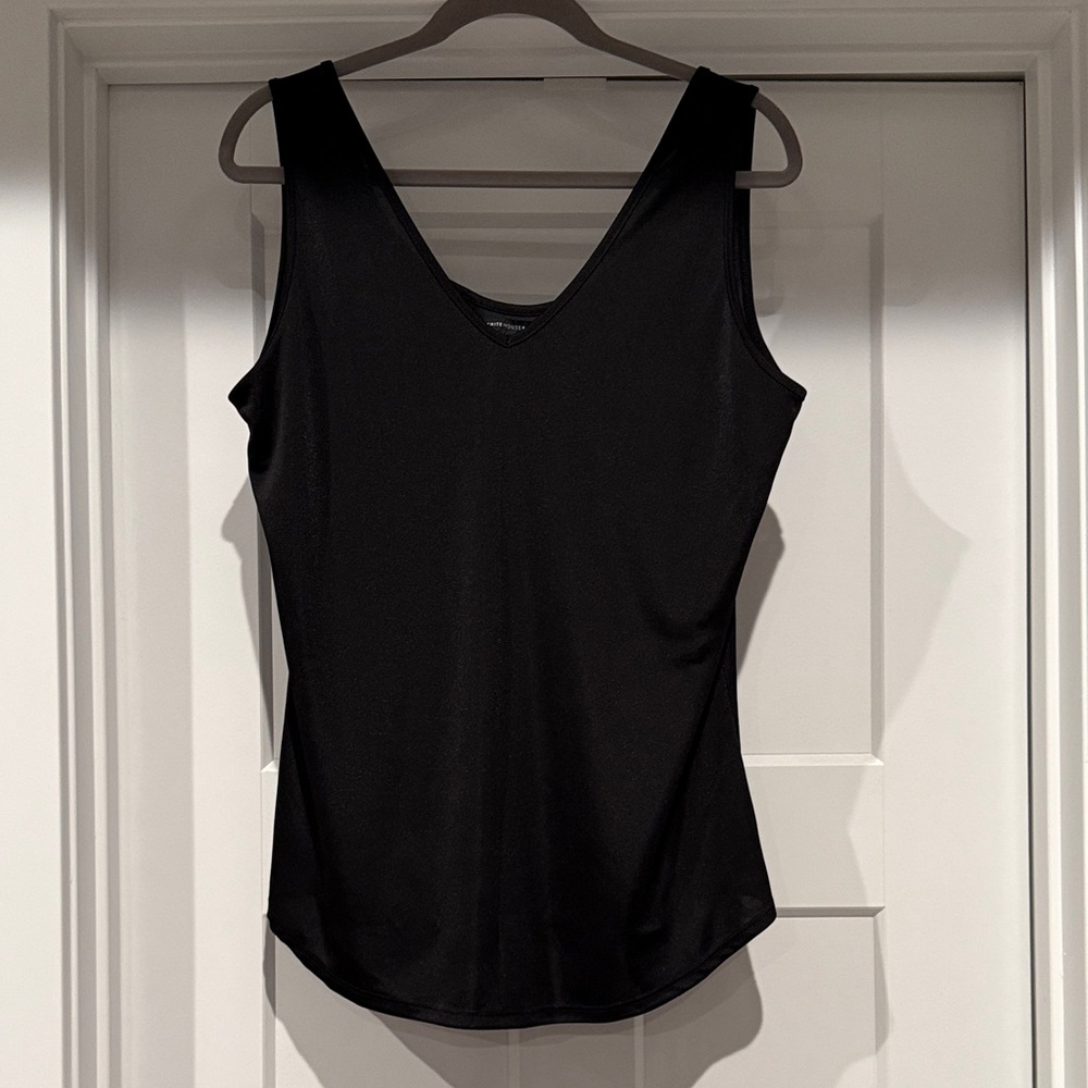 White House Black Market V-Neck Black Tank Top